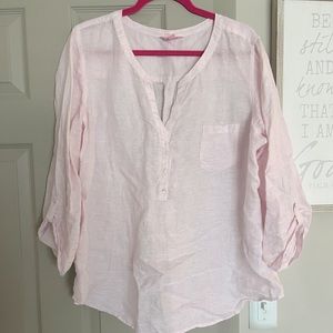 Lilly Pulitzer Pink Linen Top Size XL